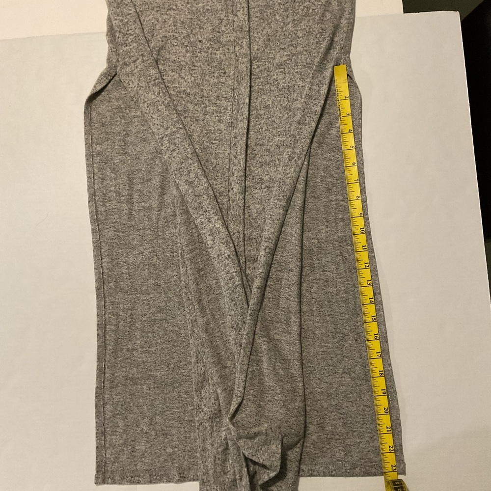 Coin 1804 Long Cardigan Open Front Sleeveless Heather Gray - Picture 5 of 7